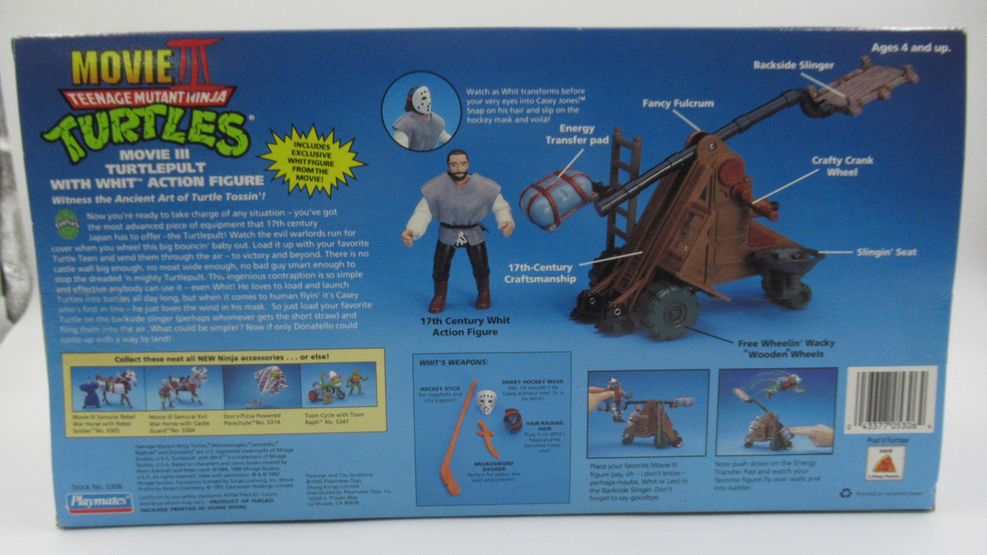 Teenage Mutant Ninja Turtles Turtlepult With Whit Figure Set TMNTs The Movie: III - Playmates (1993)